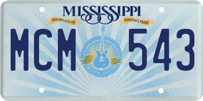 MS license plate MCM543
