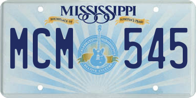MS license plate MCM545