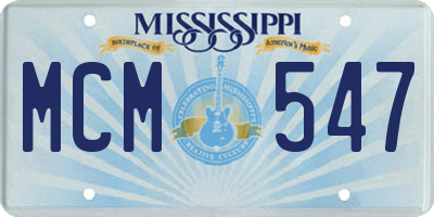 MS license plate MCM547