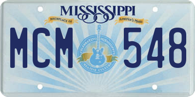 MS license plate MCM548