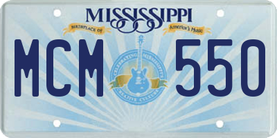 MS license plate MCM550