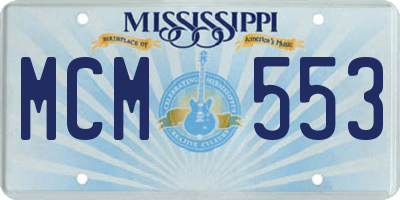 MS license plate MCM553