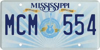 MS license plate MCM554