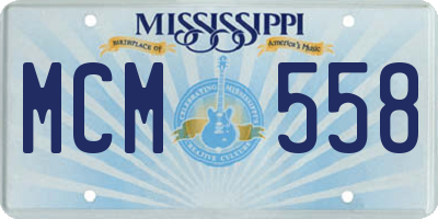 MS license plate MCM558