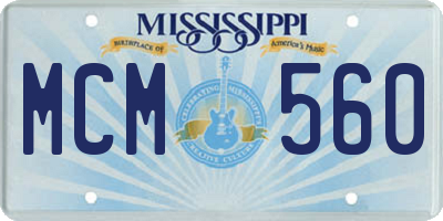 MS license plate MCM560