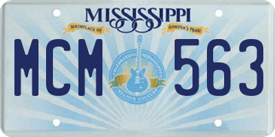 MS license plate MCM563