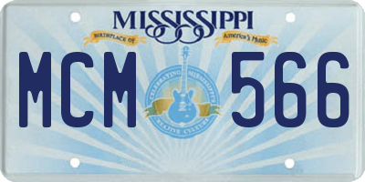 MS license plate MCM566