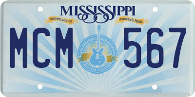 MS license plate MCM567