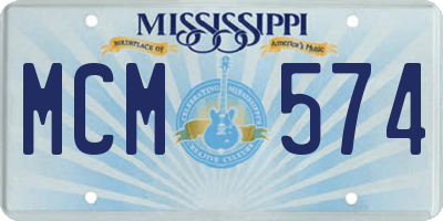 MS license plate MCM574