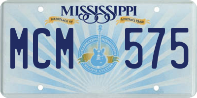 MS license plate MCM575