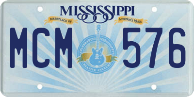 MS license plate MCM576