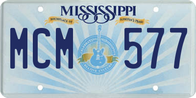 MS license plate MCM577