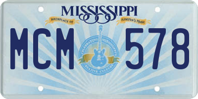 MS license plate MCM578