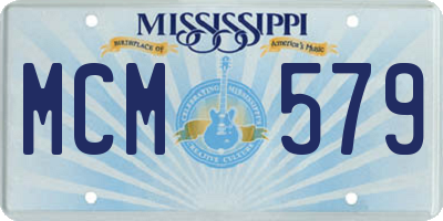 MS license plate MCM579