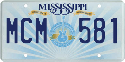 MS license plate MCM581