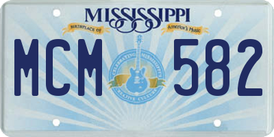 MS license plate MCM582