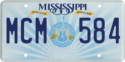 MS license plate MCM584