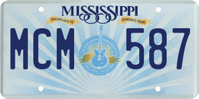MS license plate MCM587