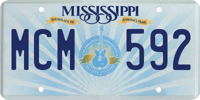 MS license plate MCM592