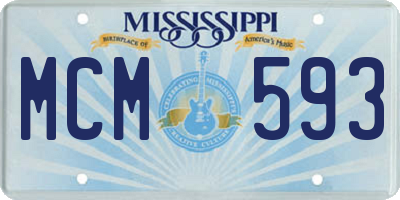 MS license plate MCM593