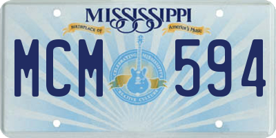 MS license plate MCM594