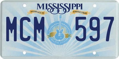 MS license plate MCM597