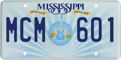 MS license plate MCM601