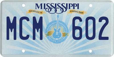 MS license plate MCM602