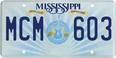MS license plate MCM603