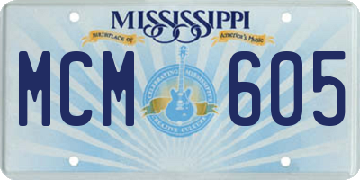 MS license plate MCM605
