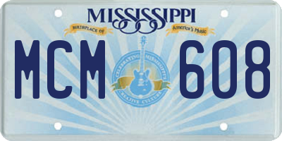 MS license plate MCM608