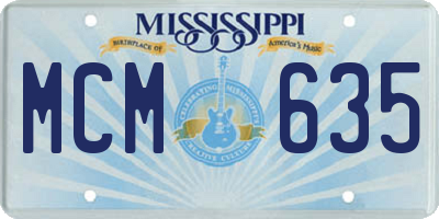 MS license plate MCM635