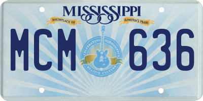 MS license plate MCM636