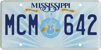 MS license plate MCM642
