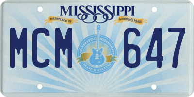 MS license plate MCM647