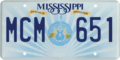 MS license plate MCM651