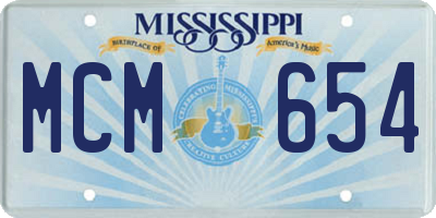 MS license plate MCM654