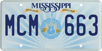 MS license plate MCM663