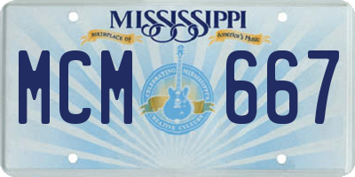 MS license plate MCM667