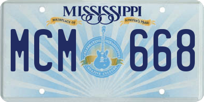 MS license plate MCM668