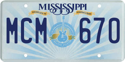 MS license plate MCM670