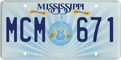 MS license plate MCM671