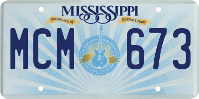 MS license plate MCM673
