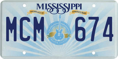 MS license plate MCM674