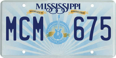 MS license plate MCM675