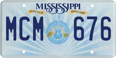 MS license plate MCM676