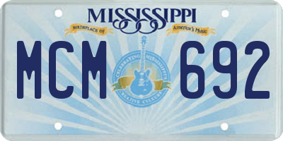 MS license plate MCM692
