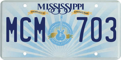 MS license plate MCM703