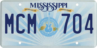 MS license plate MCM704