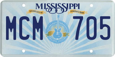 MS license plate MCM705